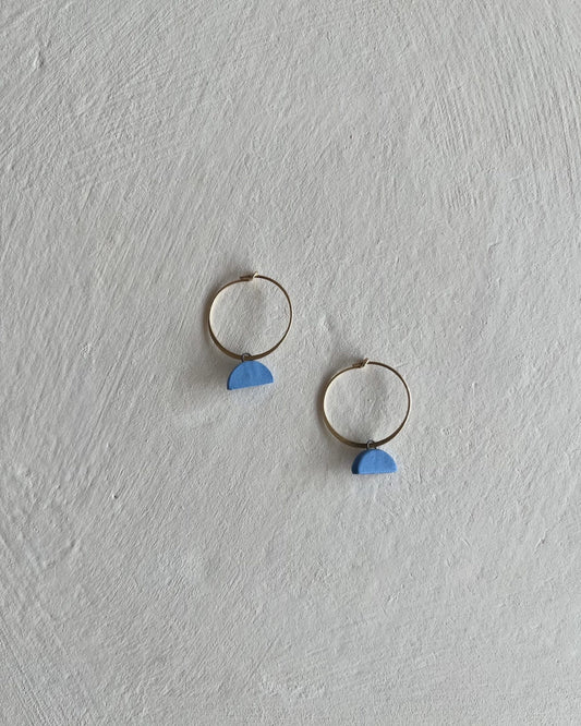 Hoops+Half-Moons | Baby Blue