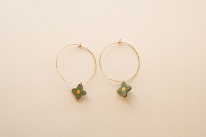 Posy Hoops | Painted Green