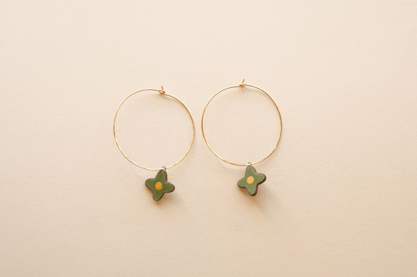 Posy Hoops | Painted Green