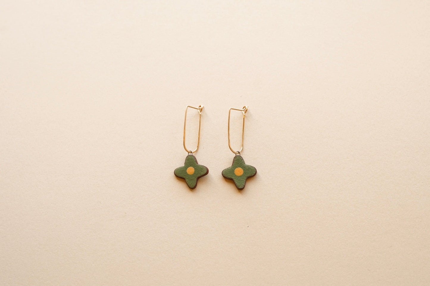 Posy Hoops | Painted Green
