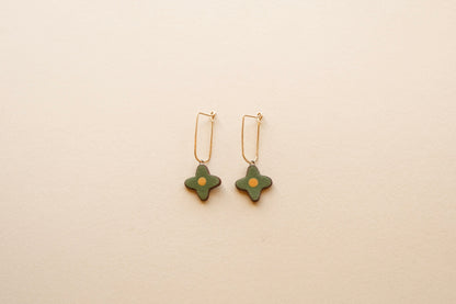 Posy Hoops | Painted Green