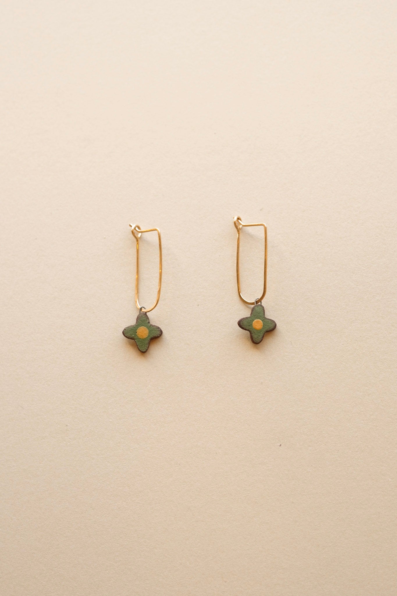 Posy Hoops | Painted Green