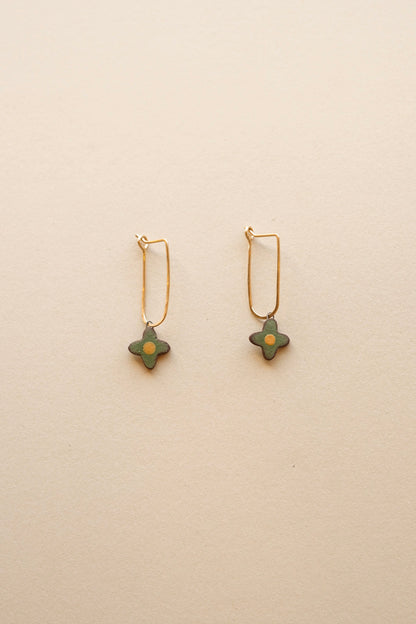 Posy Hoops | Painted Green