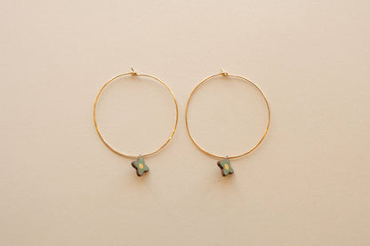 Posy Hoops | Painted Green