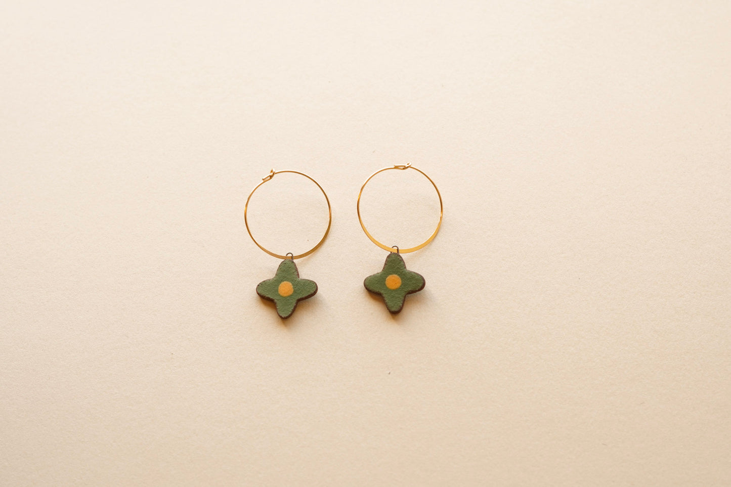 Posy Hoops | Painted Green