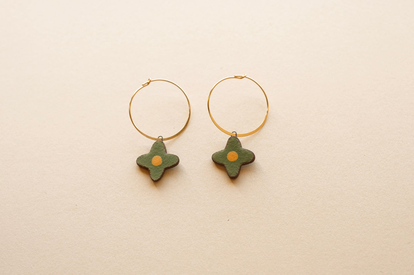 Posy Hoops | Painted Green