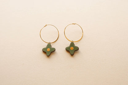 Posy Hoops | Painted Green