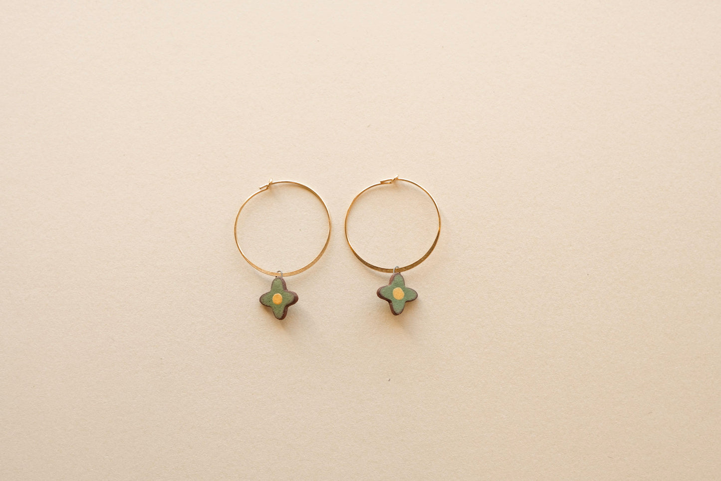 Posy Hoops | Painted Green