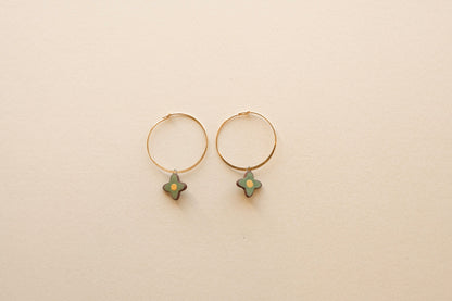Posy Hoops | Painted Green