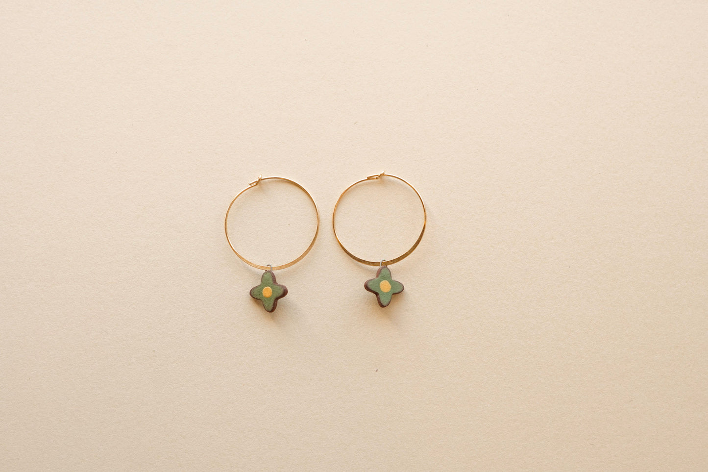 Posy Hoops | Painted Green