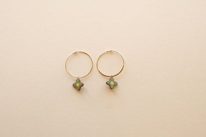 Posy Hoops | Painted Green