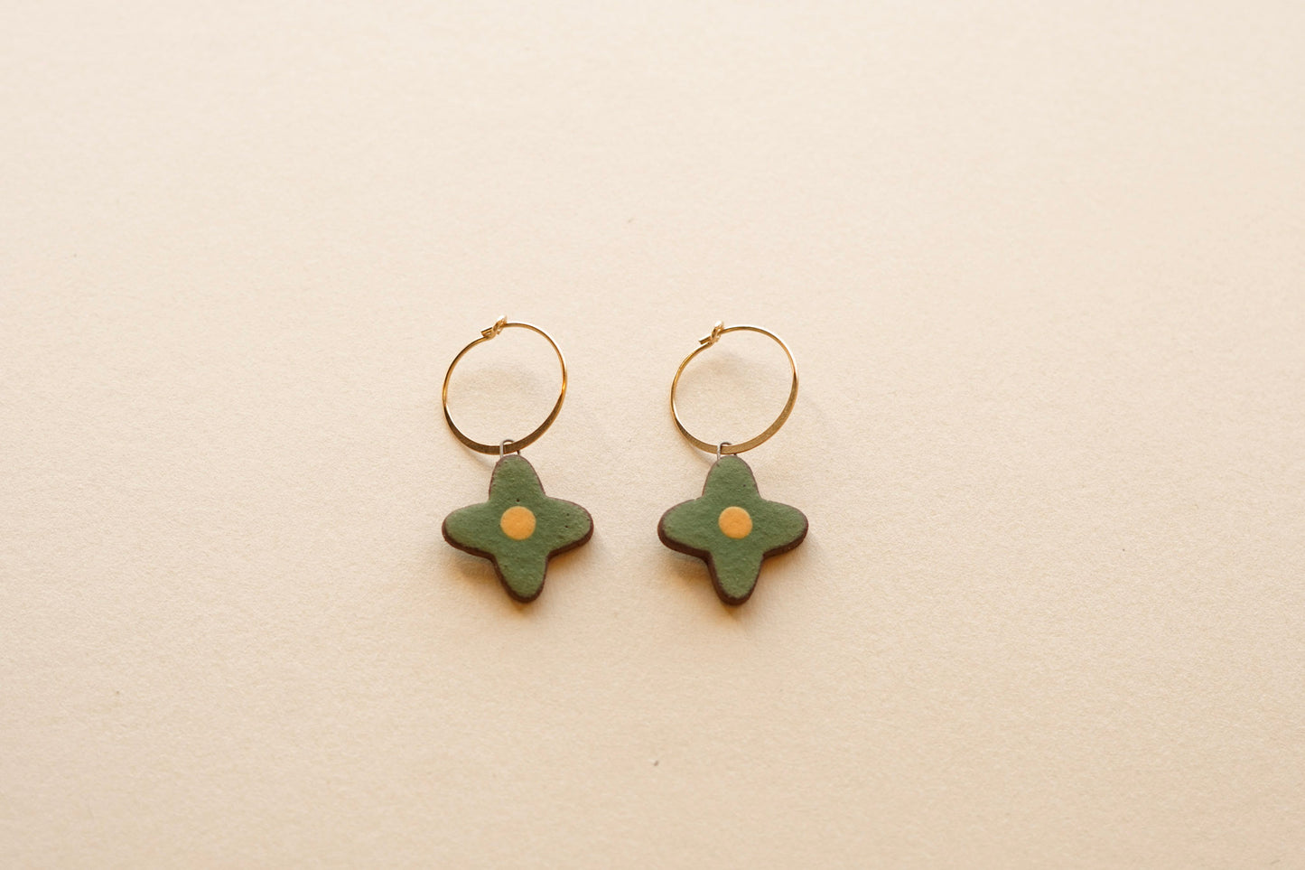 Posy Hoops | Painted Green