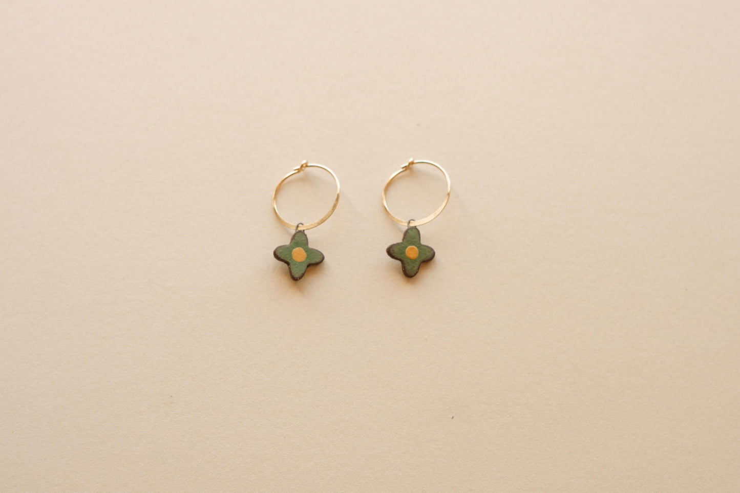 Posy Hoops | Painted Green
