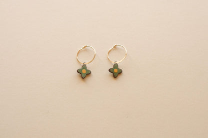 Posy Hoops | Painted Green