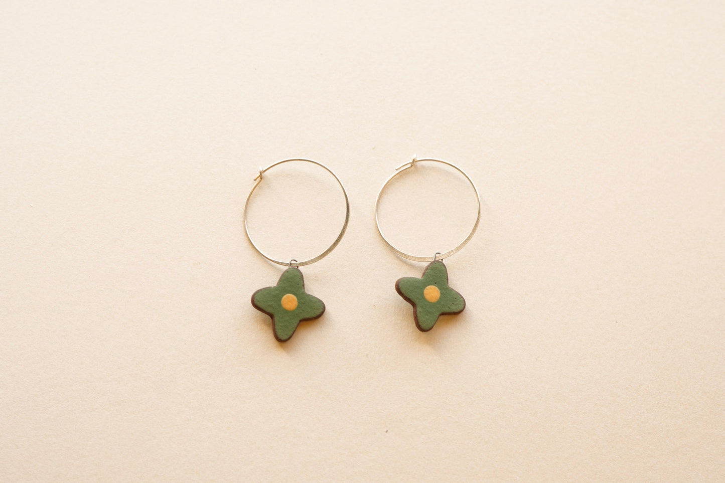 Posy Hoops | Painted Green