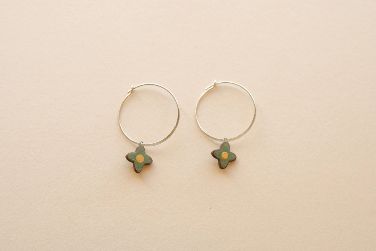Posy Hoops | Painted Green