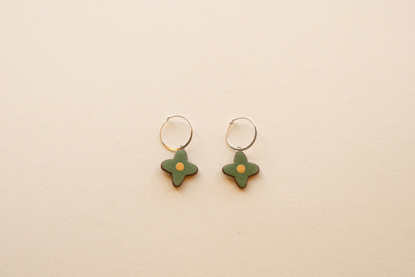 Posy Hoops | Painted Green