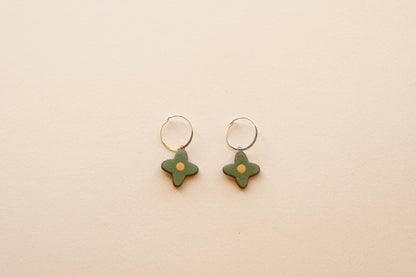 Posy Hoops | Painted Green