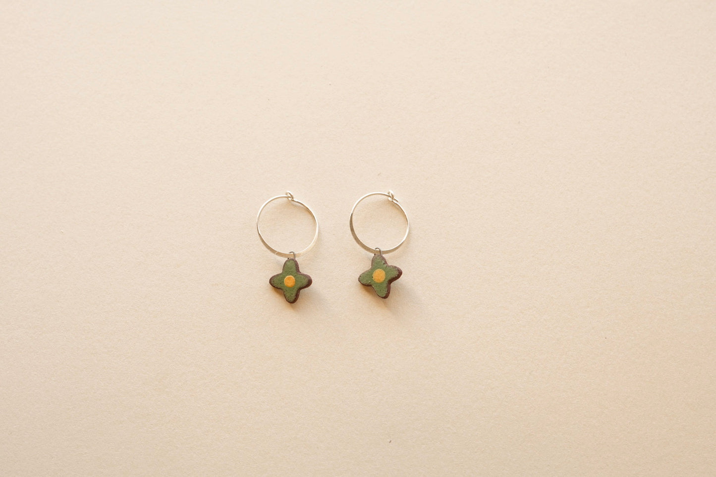 Posy Hoops | Painted Green