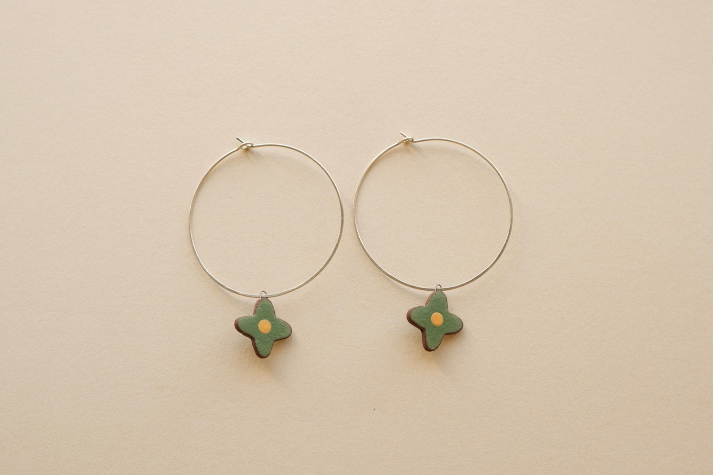 Posy Hoops | Painted Green
