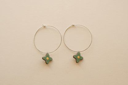 Posy Hoops | Painted Green