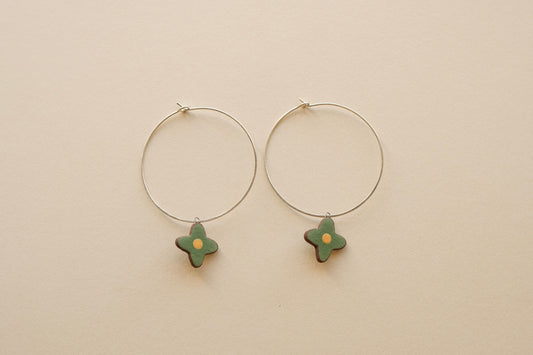 Posy Hoops | Painted Green