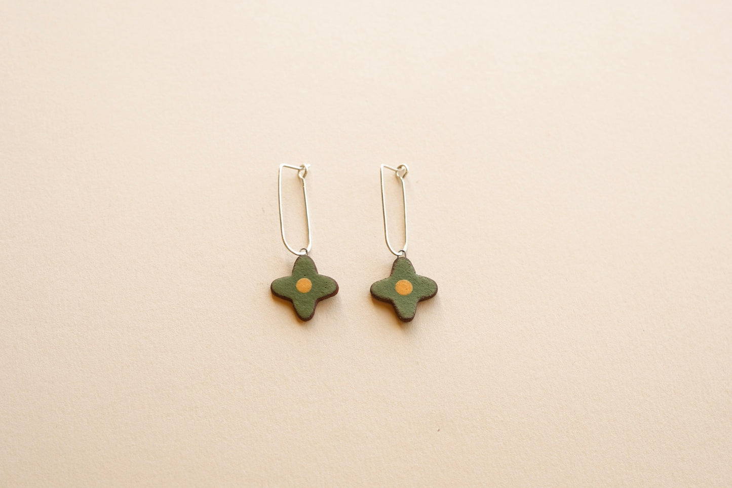 Posy Hoops | Painted Green