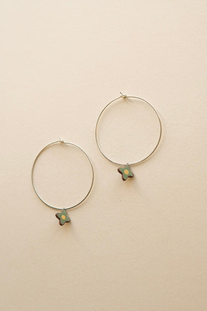 Posy Hoops | Painted Green