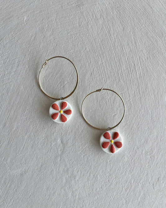 Hoops+Flowers | Cherry Red