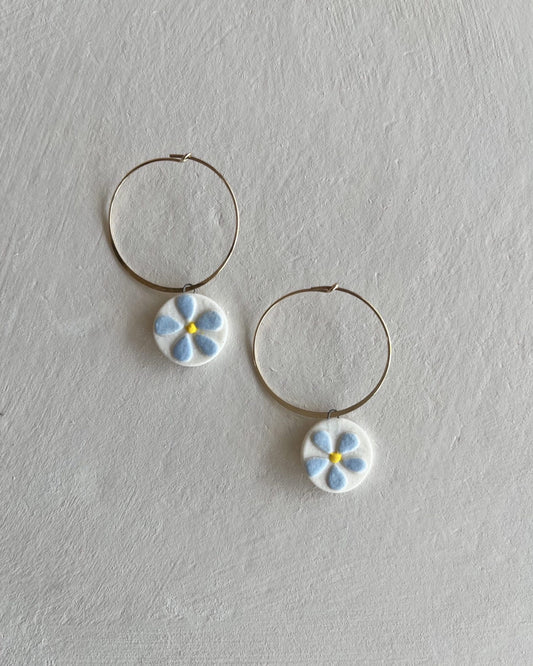 Hoops+Flowers | Bright Blue